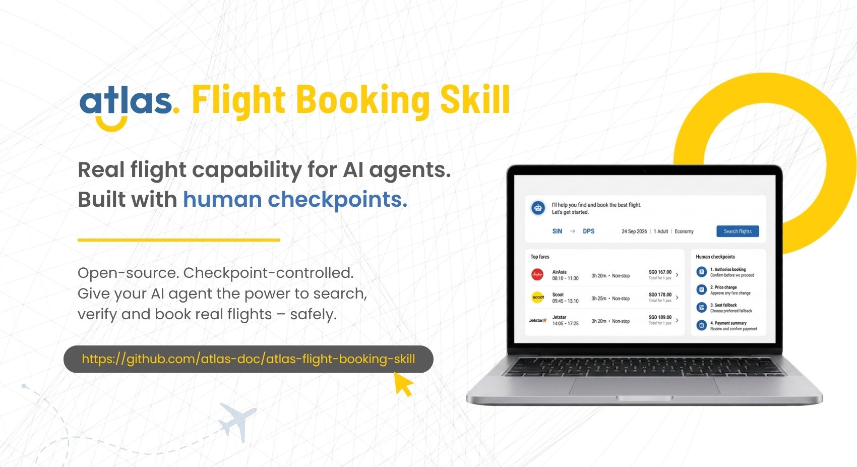 Atlas Open-Sources Flight Booking Skill, Giving AI Agents Live Search and Controlled Booking